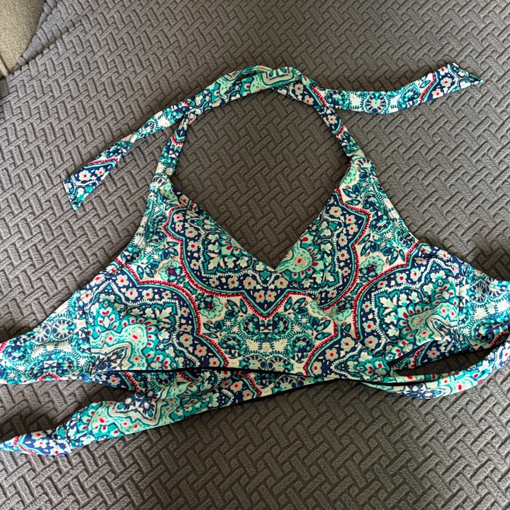 Athleta Navy and Multicolor Bikini Top